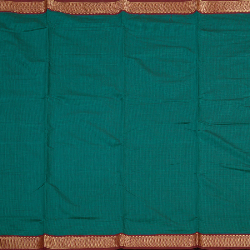 Hayagrivas Ten Yards Semi silk saree in Green with Maroon KBE508F6-5
