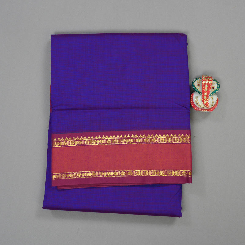 Hayagrivas Ten Yards Semi silk saree in Purple with Magenta KBE508F7-5