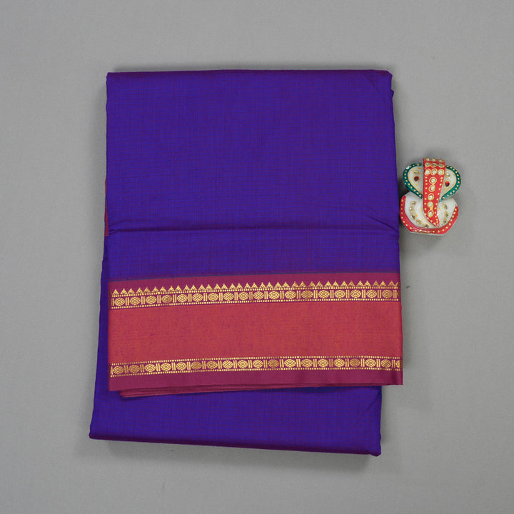 Hayagrivas Ten Yards Semi silk saree in Purple with Magenta KBE508F7-5