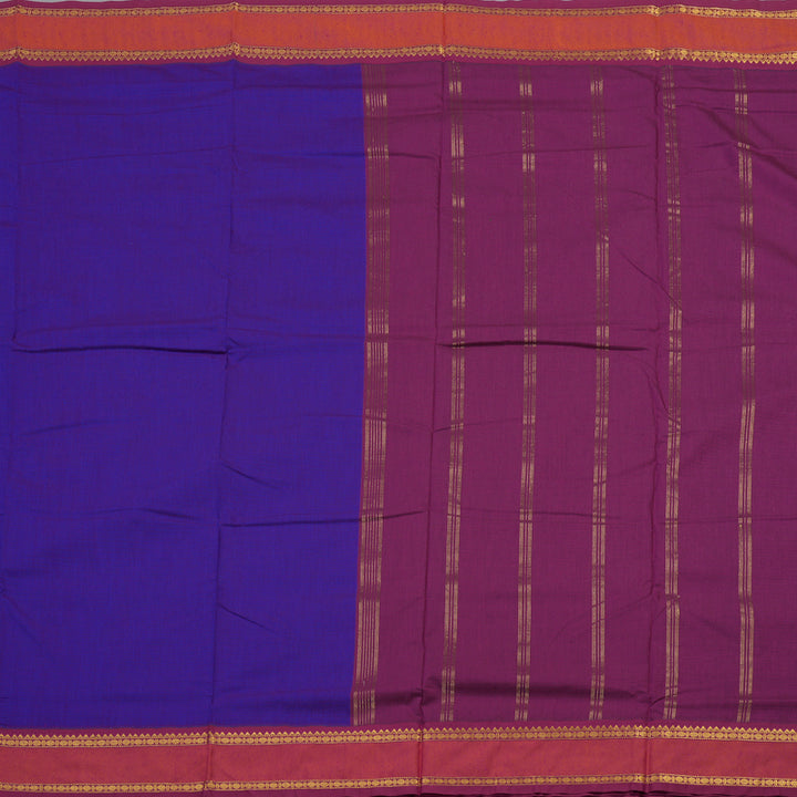 Hayagrivas Ten Yards Semi silk saree in Purple with Magenta KBE508F7-5