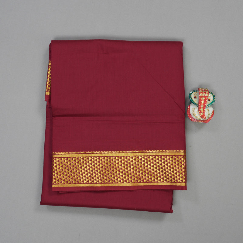 Hayagrivas Ten Yards Semi silk saree in Maroon KBE508F8-1