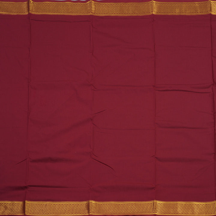 Hayagrivas Ten Yards Semi silk saree in Maroon KBE508F8-1