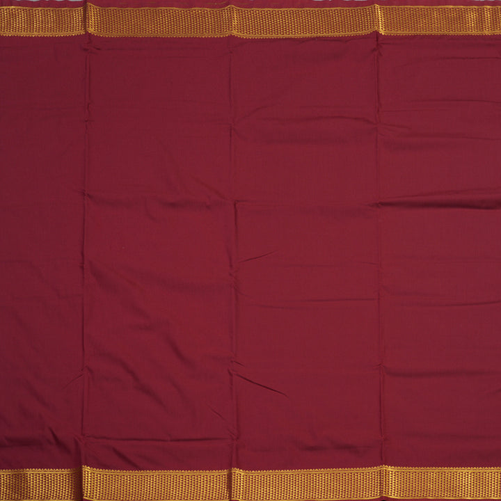 Hayagrivas Pure Ten Yards Semi silk saree in Maroon KBE508F8-2