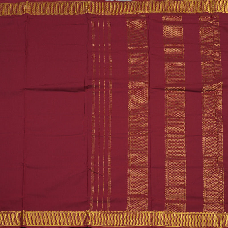 Hayagrivas Pure Ten Yards Semi silk saree in Maroon KBE508F8-2