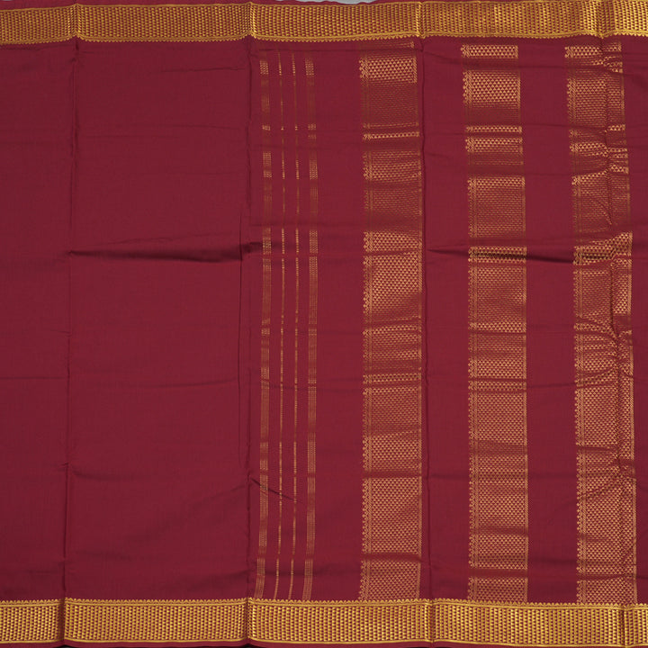 Hayagrivas Pure Ten Yards Semi silk saree in Maroon KBE508F8-2