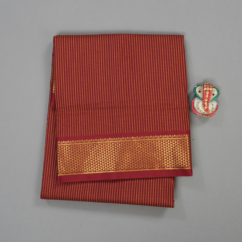 Hayagrivas Ten Yards Semi silk saree in Maroon KBE508F9-2