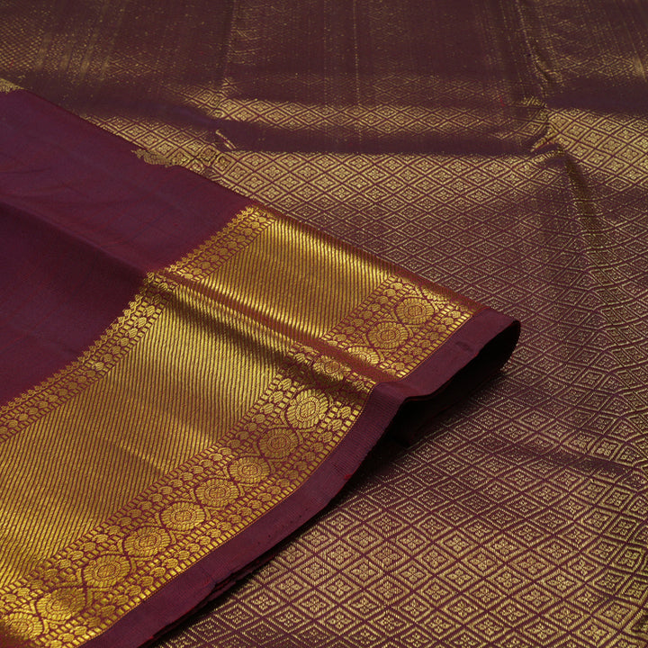 Hayagrivas Handloom Pure Kanjivaram Silk Saree in Classic Wine Maroon KBE50D1-3