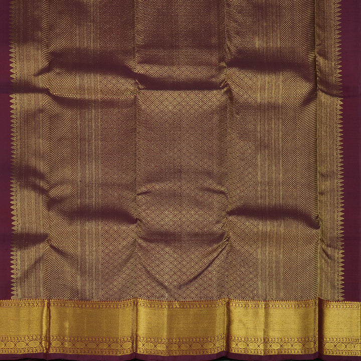 Hayagrivas Handloom Pure Kanjivaram Silk Saree in Classic Wine Maroon KBE50D1-3