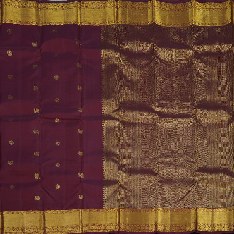 Hayagrivas Handloom Pure Kanjivaram Silk Saree in Classic Wine Maroon KBE50D1-3