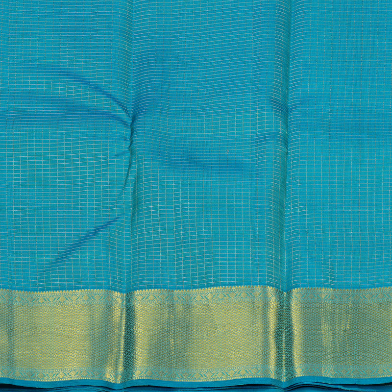Hayagrivas Sky Blue Handloom Kanjivaram Silk Saree with Bright Border KBE50D2-5