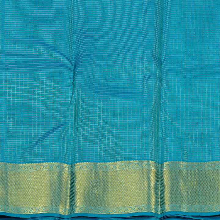 Hayagrivas Sky Blue Handloom Kanjivaram Silk Saree with Bright Border KBE50D2-5