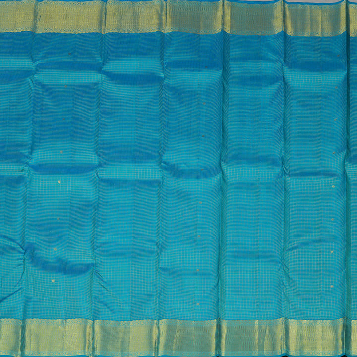 Hayagrivas Sky Blue Handloom Kanjivaram Silk Saree with Bright Border KBE50D2-5