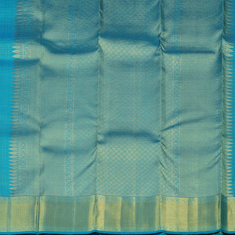 Hayagrivas Sky Blue Handloom Kanjivaram Silk Saree with Bright Border KBE50D2-5