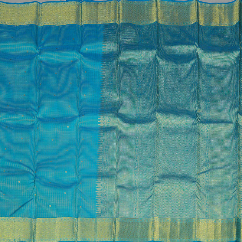 Hayagrivas Sky Blue Handloom Kanjivaram Silk Saree with Bright Border KBE50D2-5