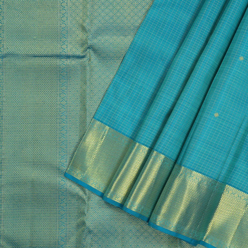 Hayagrivas Sky Blue Handloom Kanjivaram Silk Saree with Bright Border KBE50D2-5