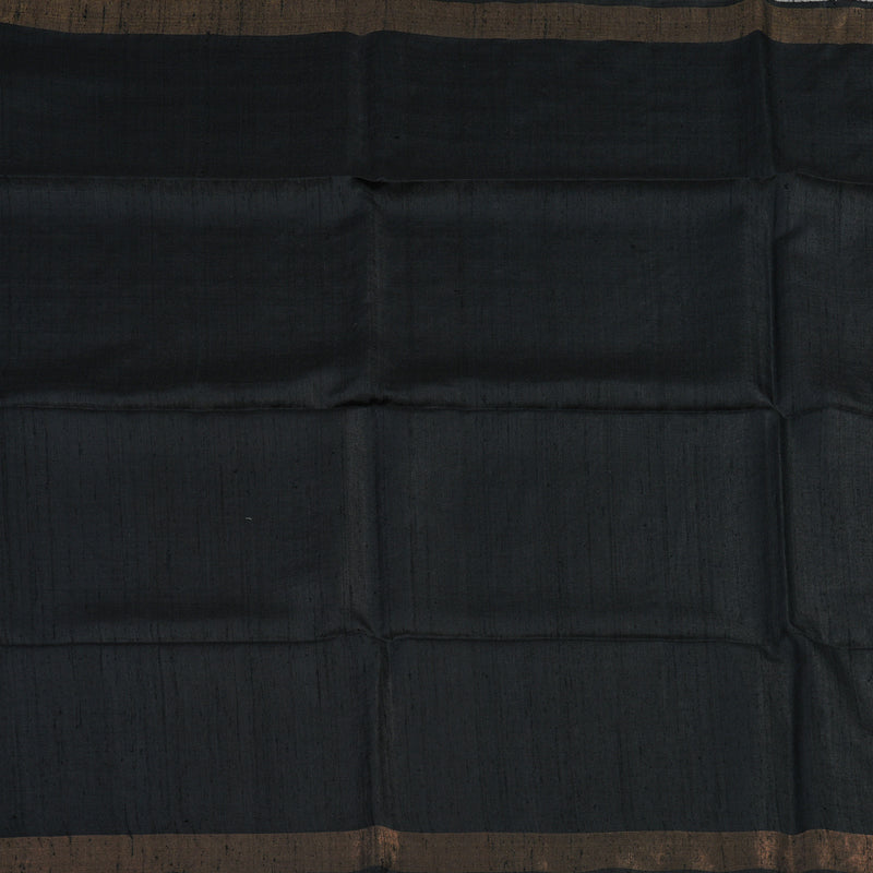 Hayagrivas Black Pure Tussar Saree KBE513F6-24