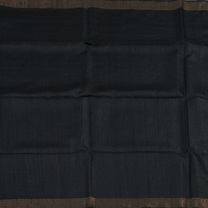 Hayagrivas Black Pure Tussar Saree KBE513F6-24