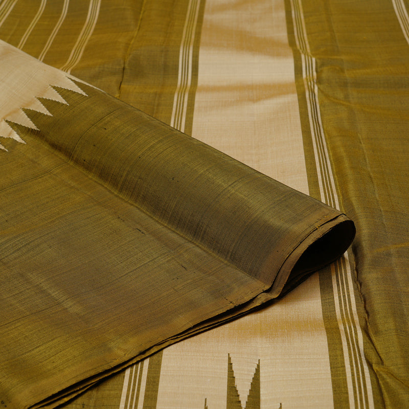 Hayagrivas Handloom Kanjivaram Silk Saree in Ethereal Sandal KBE51D2-6