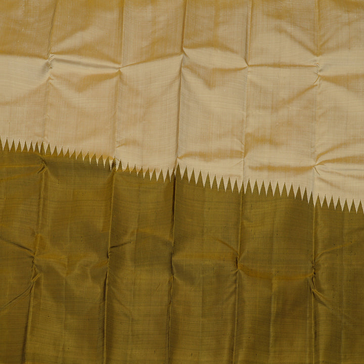 Hayagrivas Handloom Kanjivaram Silk Saree in Ethereal Sandal KBE51D2-6