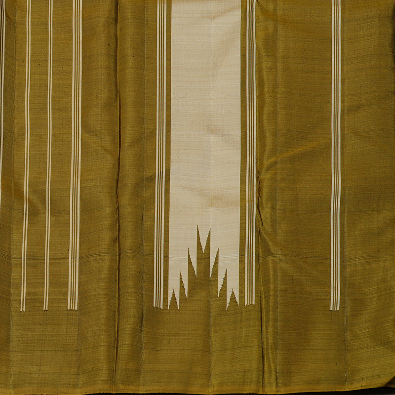 Hayagrivas Handloom Kanjivaram Silk Saree in Ethereal Sandal KBE51D2-6