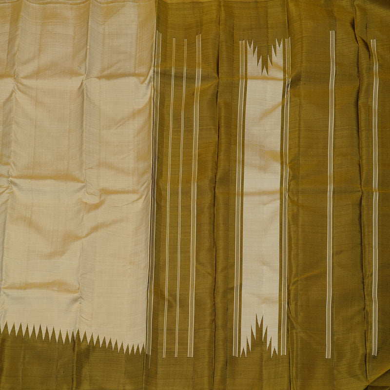 Hayagrivas Handloom Kanjivaram Silk Saree in Ethereal Sandal KBE51D2-6