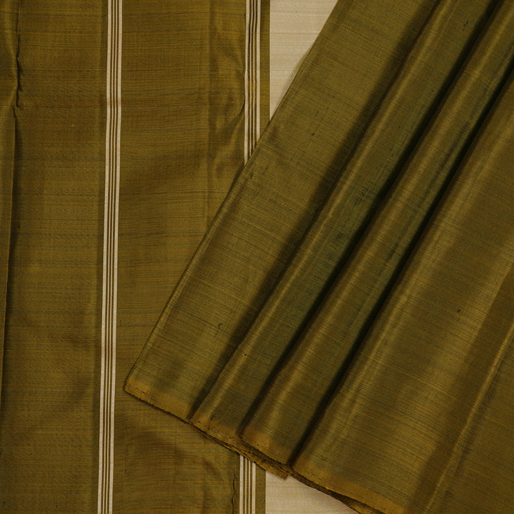 Hayagrivas Handloom Kanjivaram Silk Saree in Ethereal Sandal KBE51D2-6