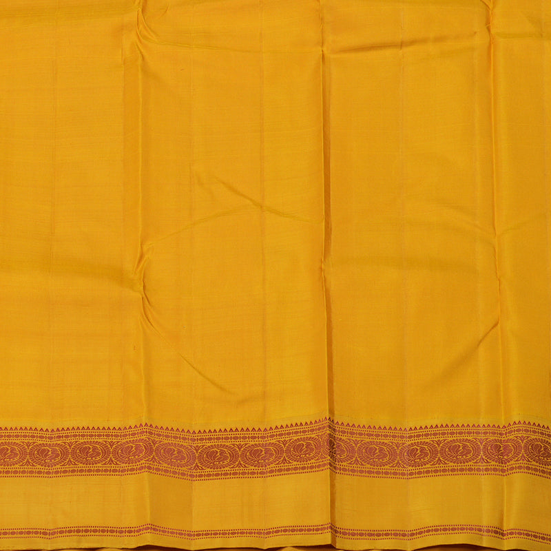 Hayagrivas Handloom Maroon Kanjivaram Silk Saree with Tumeric Yellow Border KBE51D4-1