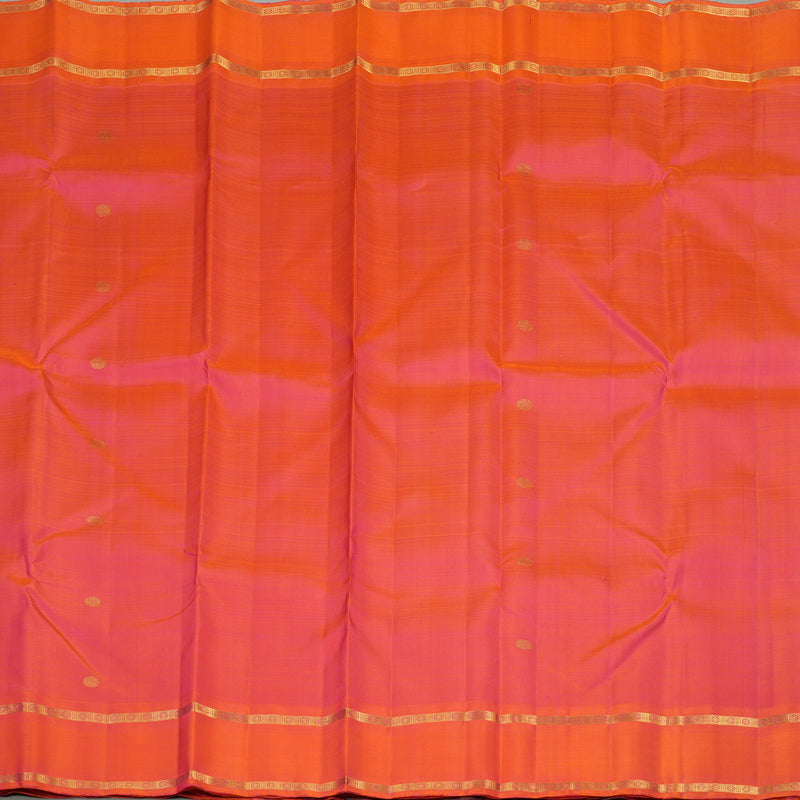 Hayagrivas Handloom Pure Kanjivaram Silk Saree in Spectacular Orangish Pink KBE525F5-1