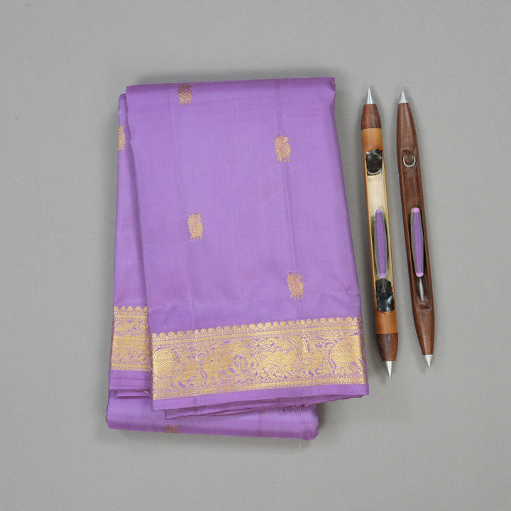Hayagrivas Handloom Pure Kanjivaram Silk Saree in Gorgeous Lavender KBE526F1-4