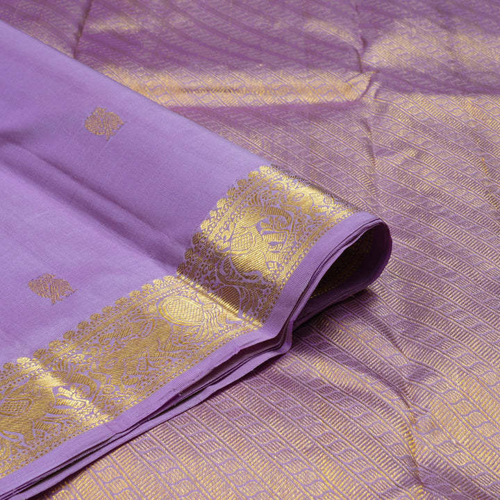 Hayagrivas Handloom Pure Kanjivaram Silk Saree in Gorgeous Lavender KBE526F1-4
