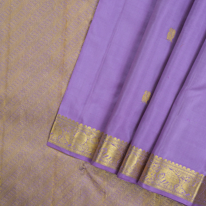 Hayagrivas Handloom Pure Kanjivaram Silk Saree in Gorgeous Lavender KBE526F1-4