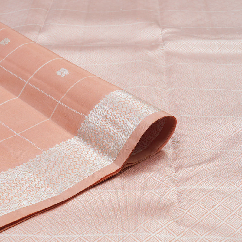 Hayagrivas Handloom Mild Peach Kanjivaram Silk Saree KBE526F2-3