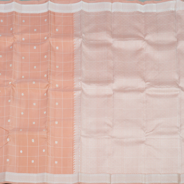 Hayagrivas Handloom Mild Peach Kanjivaram Silk Saree KBE526F2-3