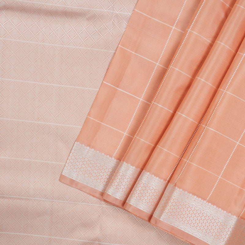 Hayagrivas Handloom Mild Peach Kanjivaram Silk Saree KBE526F2-3