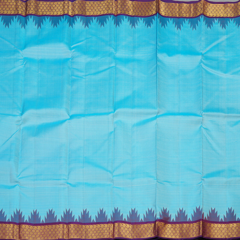 Hayagrivas Handloom Pure Kanjivaram Silk Saree in Vibrant Sky Blue KBE530F4-1