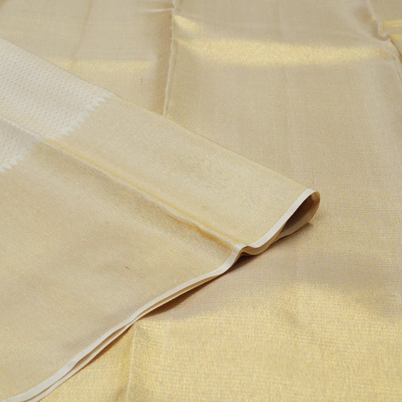 Hayagrivas Handloom Half-White Kanjivaram Silk Saree KBE542F25-1