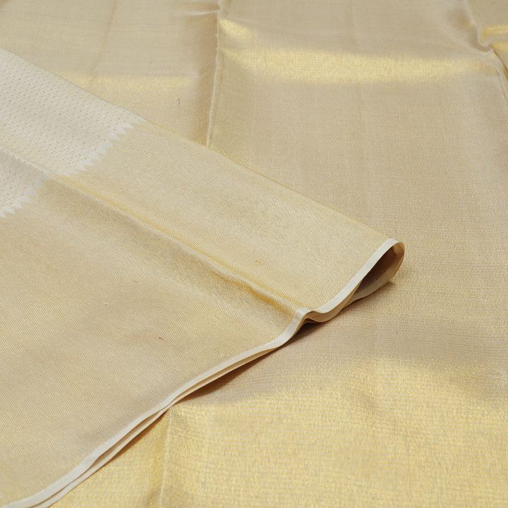Hayagrivas Handloom Half-White Kanjivaram Silk Saree KBE542F25-1