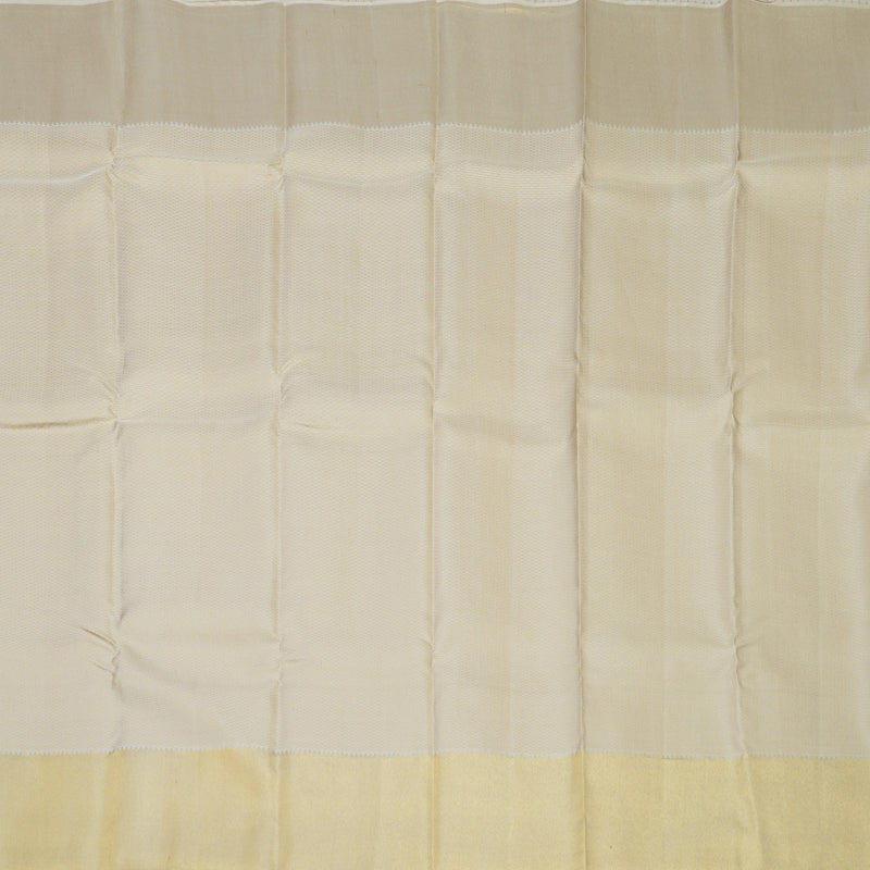 Hayagrivas Handloom Half-White Kanjivaram Silk Saree KBE542F25-1