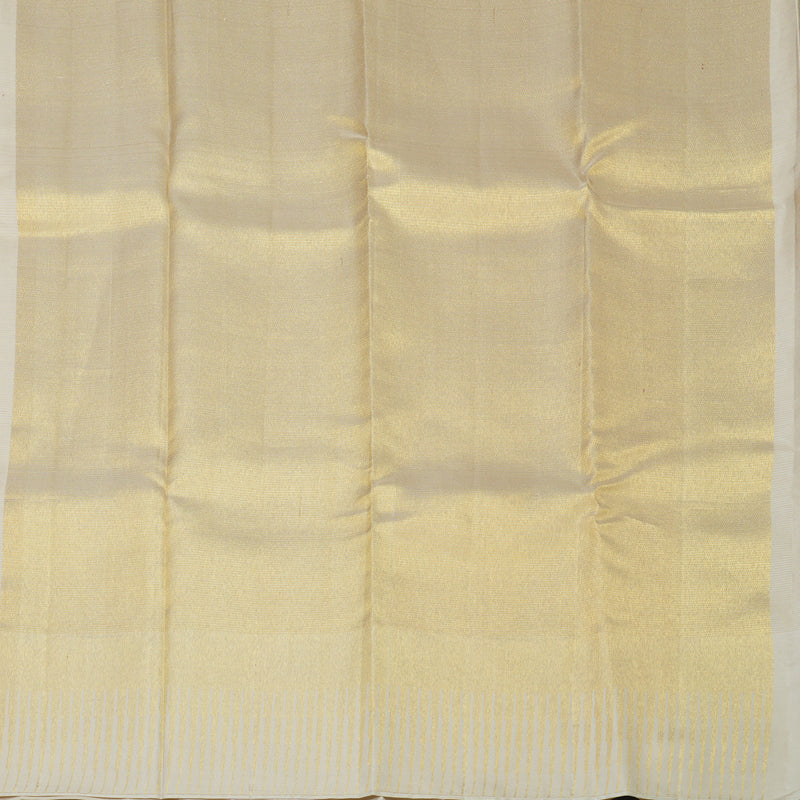 Hayagrivas Handloom Half-White Kanjivaram Silk Saree KBE542F25-1