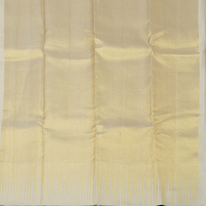 Hayagrivas Handloom Half-White Kanjivaram Silk Saree KBE542F25-1