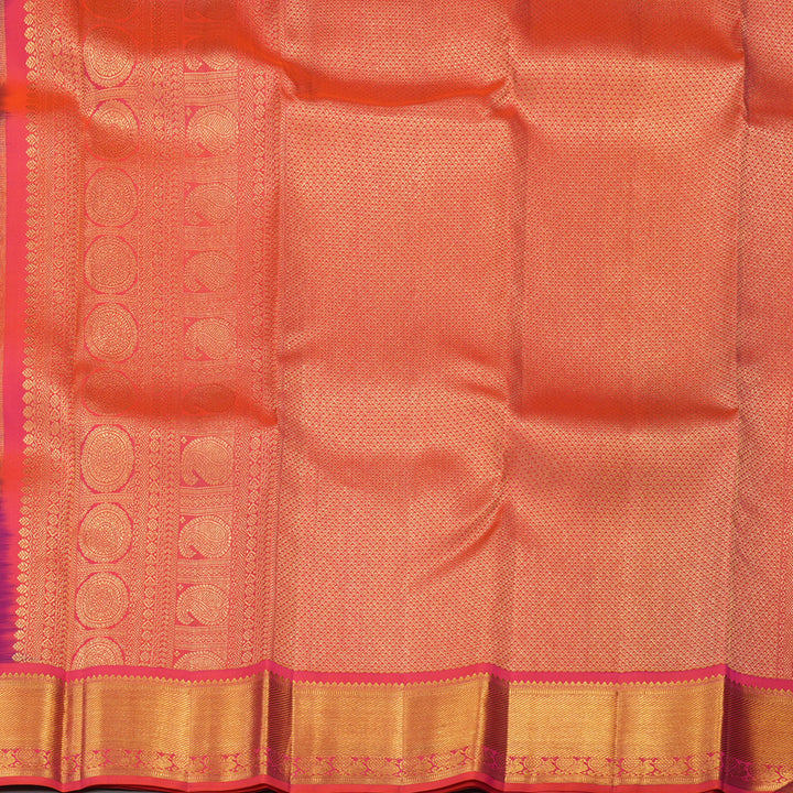 Hayagrivas Handloom Pure Kanjivaram Silk Saree in Magnificent Green With Purple KBE543F13-5