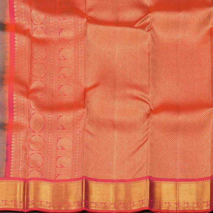Hayagrivas Handloom Pure Kanjivaram Silk Saree in Luminous Peacock Blue KBE543F13-8