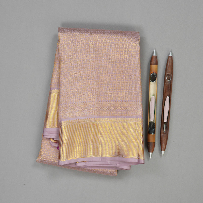 Hayagrivas Handloom Pure Kanjivaram Silk Saree in Captivating Rosewood Pink KBE543F14-2
