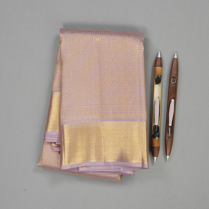 Hayagrivas Handloom Pure Kanjivaram Silk Saree in Captivating Rosewood Pink KBE543F14-2