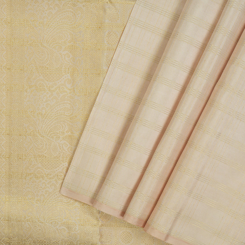 Hayagrivas Handloom Cream Kanjivaram Silk Saree KBE543F3-1