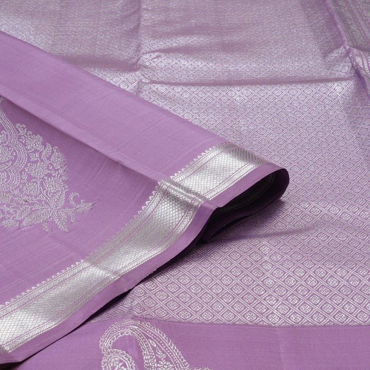 Hayagrivas Handloom Pure Kanjivaram Silk Saree in Radiant Silver Grey KBE552F15-1