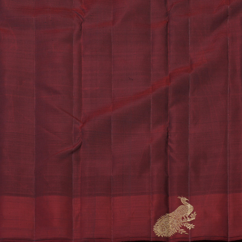 Hayagrivas Handloom Pure Kanjivaram Silk Saree in Intense Black KBE552F20-1