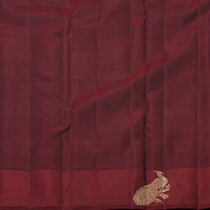 Hayagrivas Handloom Pure Kanjivaram Silk Saree in Intense Black KBE552F20-1