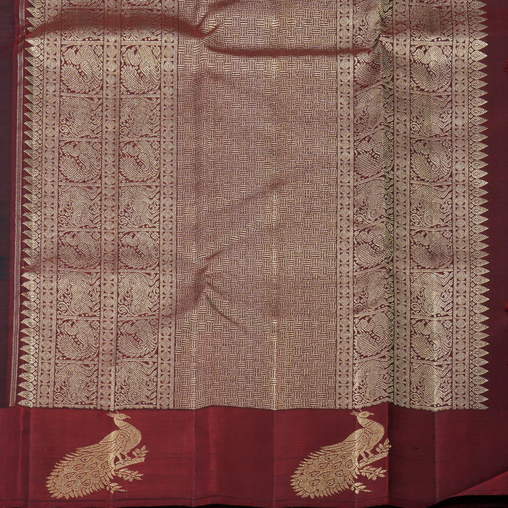 Hayagrivas Handloom Pure Kanjivaram Silk Saree in Intense Black KBE552F20-1