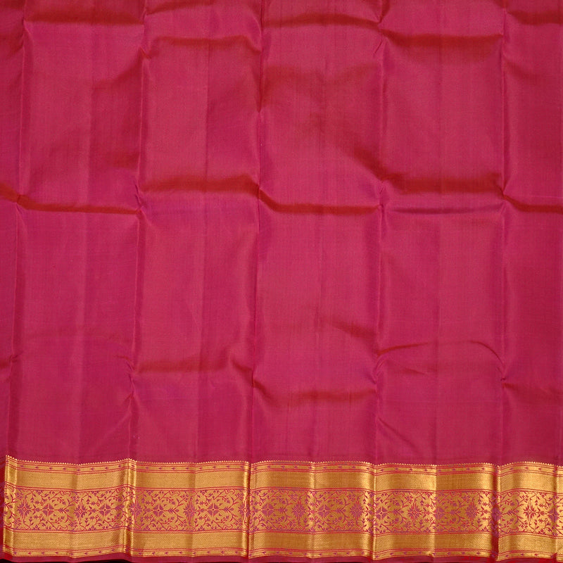 Hayagrivas Handloom Kanjivaram Pattu Pavadai in luxurious Peacock Blue with Deep Pink KBE552F26-1